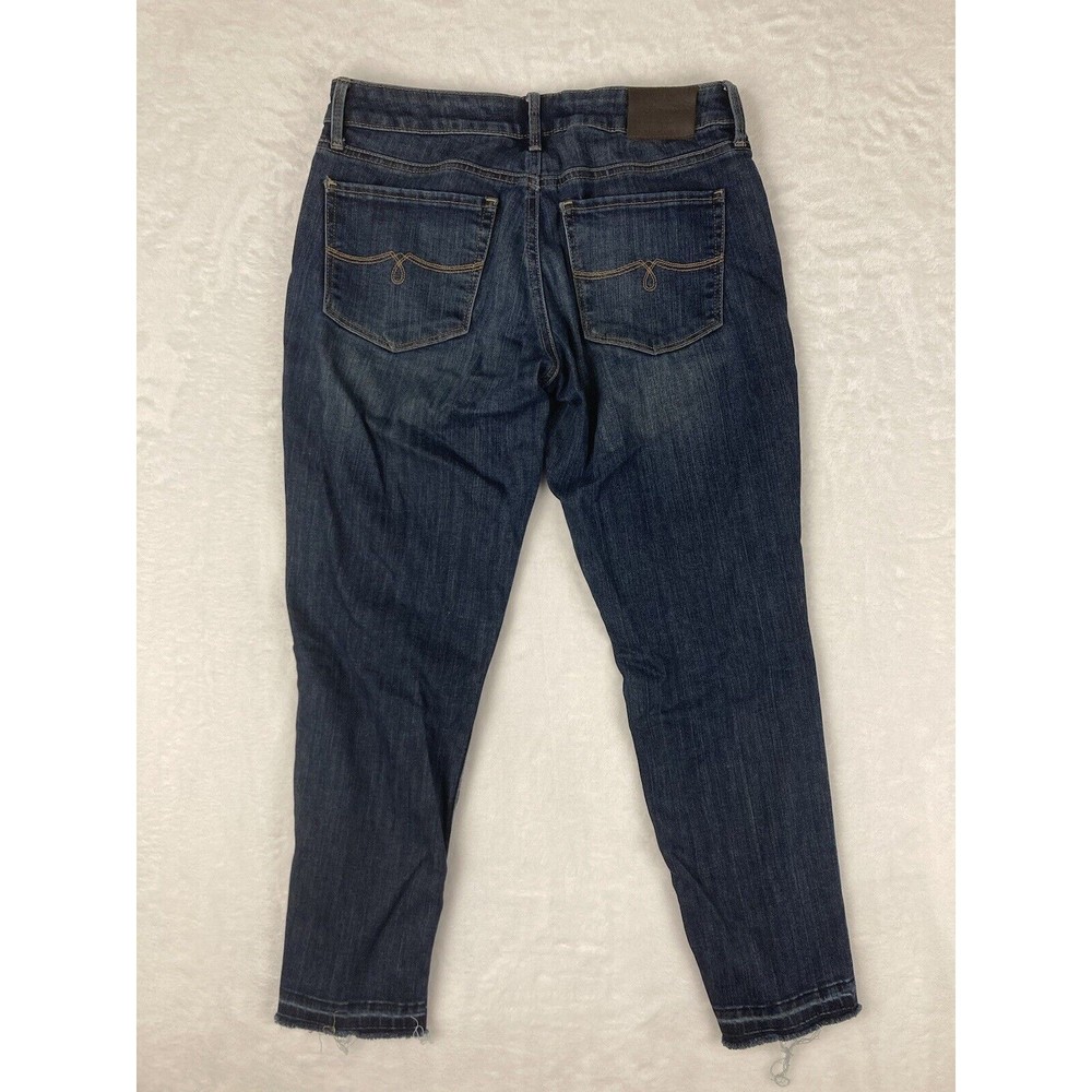 Lucky Brand Lolita Crop Low Rise Raw Hem Jeans Womens Blue Size 29 - Picture 11 of 16